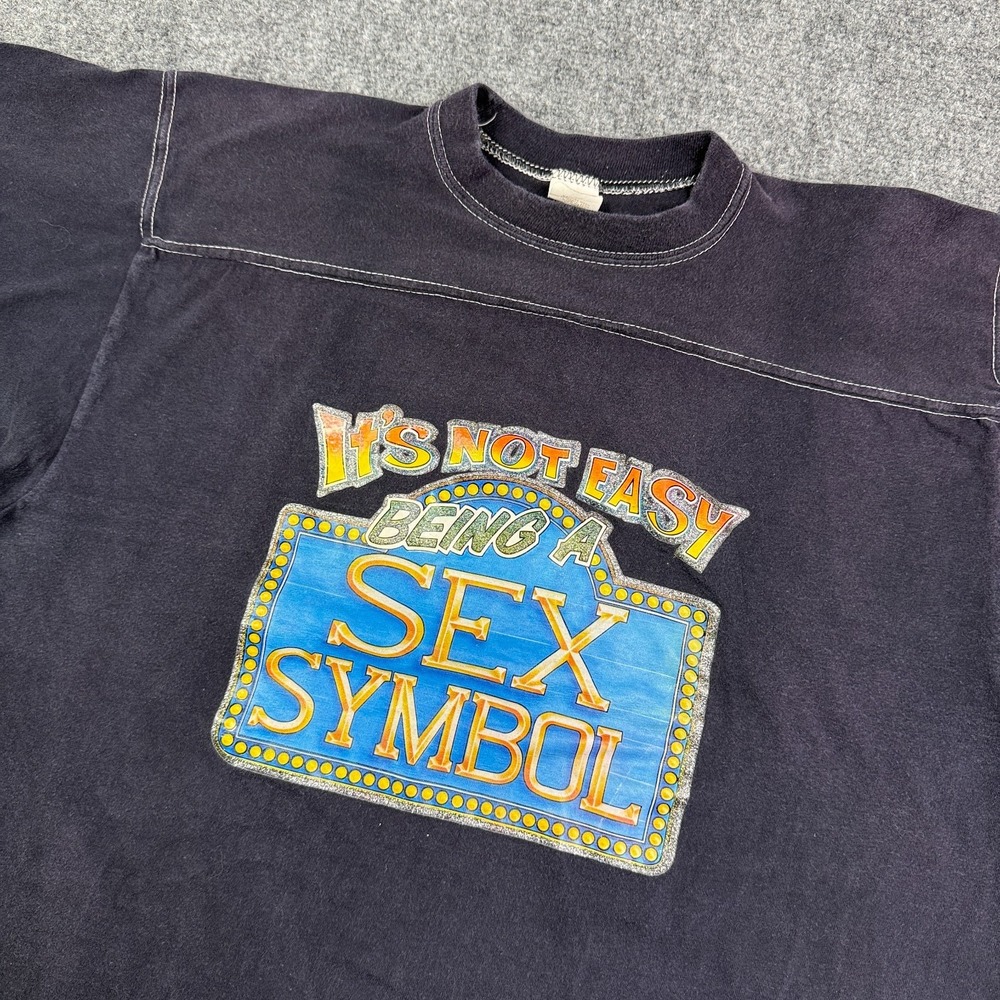 Vintage Sportswear T Shirt Men XL-46 Sex Symbol Graphic Single Stitch USA 70s 80